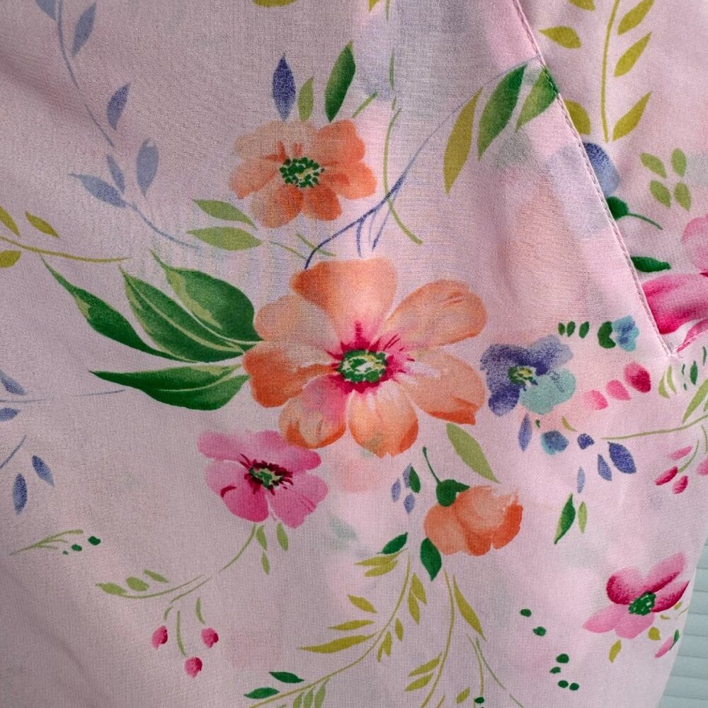 Victoria's Secret Kimono Sexy Robe Lingerie O/S  Pink Blue Floral Tie Loungewear - Picture 8 of 14